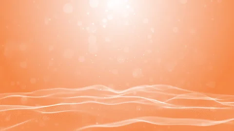 Orange color background with particles glittering wave flowing Stock Footage 273282503
