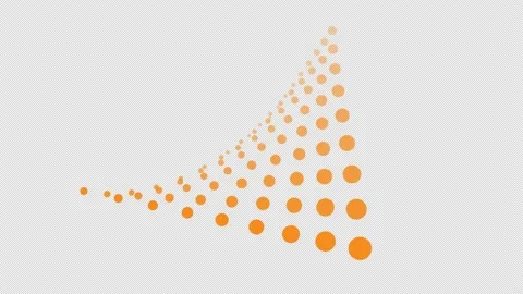 Orange color Circular dot grid moving in 3 dimension Video stock 226976956