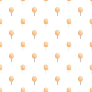 Orange color cotton candy pattern creating sweet food background Stock Illustration