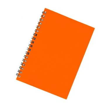Orange color covered single note paper diary isolated on a white background Stock Photos