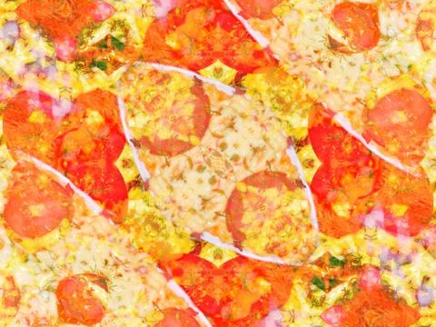Orange color drawing in kaleidoscope pattern Illustrazione stock