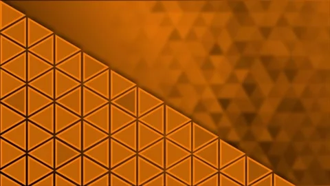Orange color flickering Triangular shapes pattern background Stock Footage 217906987