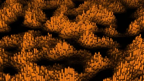 Orange color hi-tech 3d sticks futuristic technology looped background Stock Footage 296978939