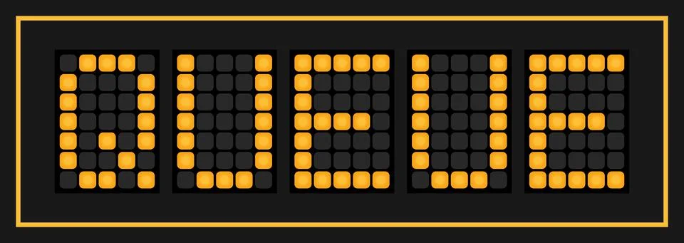 Orange color led in word queue on black background イラスト素材