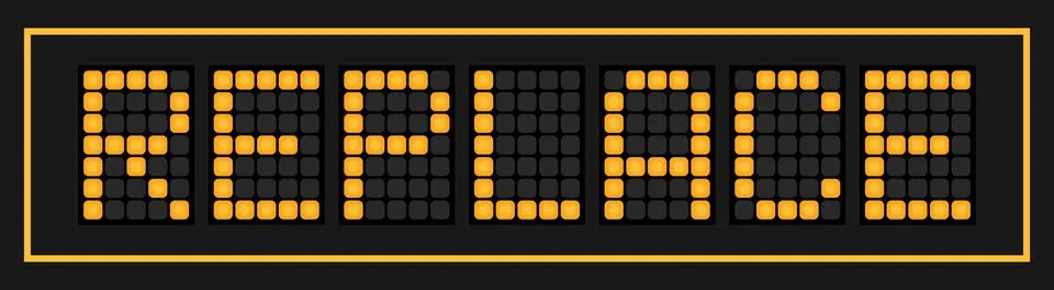 Orange color led in word replace on black background イラスト素材