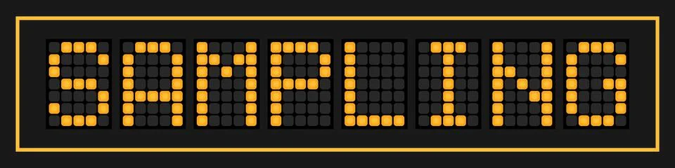 Orange color led in word sampling on black background Stock Illustration