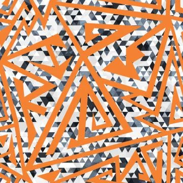 Orange color mosaic triangle pattern Stock Illustration