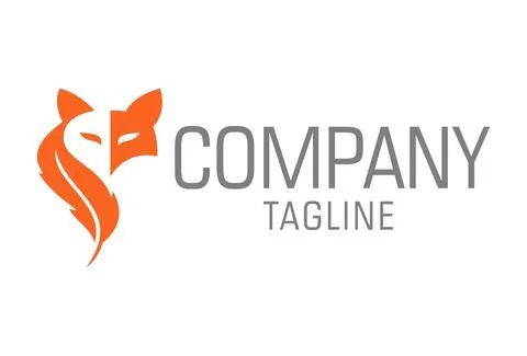 Orange Color Negative Abstract Fox Face Logo Design	 Illustrazione stock