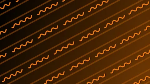 Orange color parallel squiggly line pattern background Stock Footage 225506430