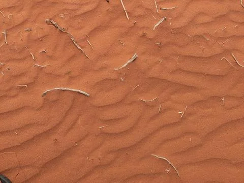 Orange color sand texture pattern background. Wadi Rum desert, Jordan,Arabia Stock Photos
