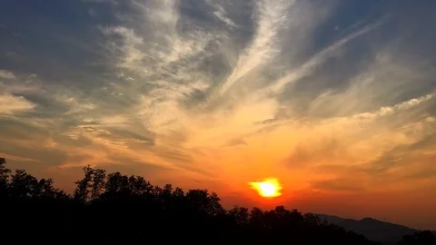 The orange color sunset: Timelapse 스톡 동영상 80148541
