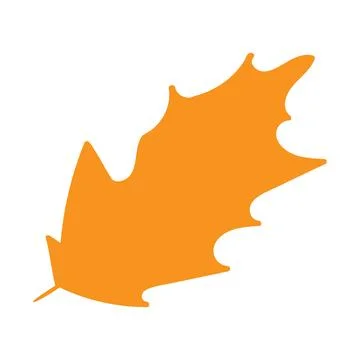 Orange Color Tree Leaf Herbarium Silhouette Icon Stock Illustration