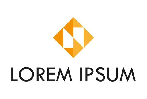 Orange Color Triangle Square Negative Space Letter N Logo Design	 Stock Illustration