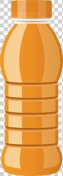 An orange colored beverage bottle, showcasing its distinct contours and thr.. Stock Illustration