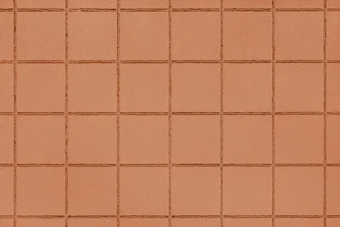 Orange colored ceramic tile texture, background with square geometric patte.. Stock Photos