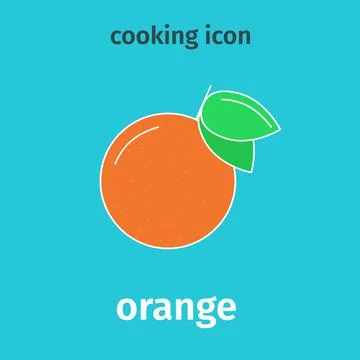 Orange colored icon. Vector citrus orange color. Flat illustration. Illustrazione stock