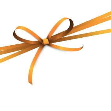 Orange colored ribbon bow 스톡 일러스트