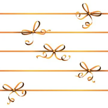 Orange colored ribbon bow 스톡 일러스트