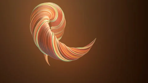 Orange colored twisted shape Abstract geometric 3D render loop animation 4K UlHD Stock Footage 119310233