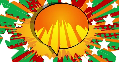 Orange Comic Book Speech Bubble Stock-Footage 169983166