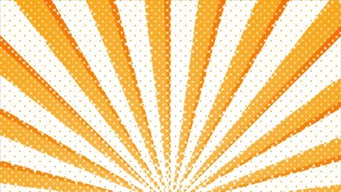 Orange Comic Book Sunburst Rays Halftone Dots Rotating Motion Background Stock Footage 340393682