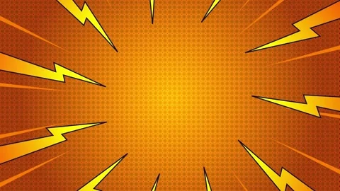 Orange Comic Halftone Background with Lightning Stock Footage 318337820