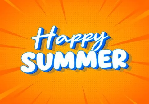 Orange comic style summer background with sunburst rays and halftone dots, .. Stock Illustration