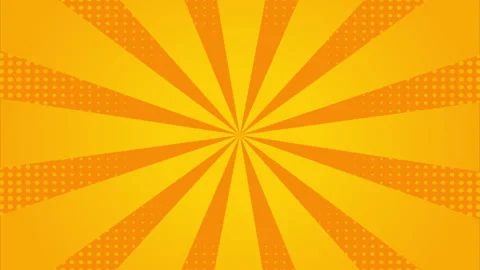 Orange Comic Sunburst Halftone Rays Background Loop Stock Footage 340398739
