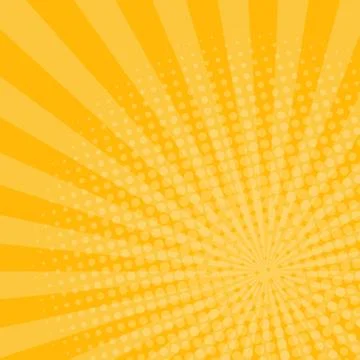 Orange comic zoom with lines and glow - Vector Stock Illustration