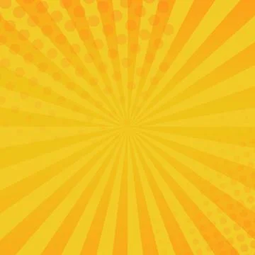 Orange comic zoom with lines and glow - Vector Stock Illustration