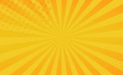 Orange comic zoom with lines and glow - Vector Stock Illustration