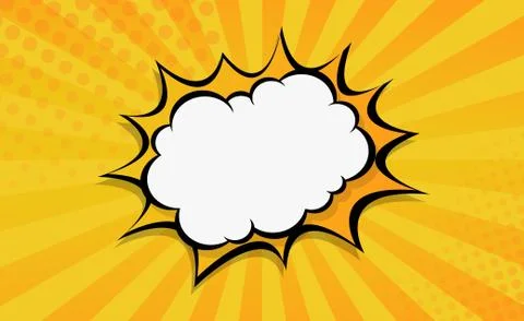 Orange comic zoom with lines and glow - Vector Stock Illustration