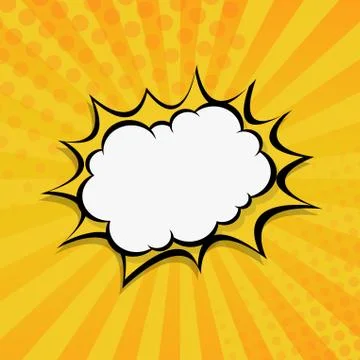 Orange comic zoom with lines and glow - Vector Stock Illustration
