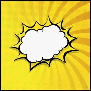 Orange comic zoom with lines and glow - Vector Stock Illustration
