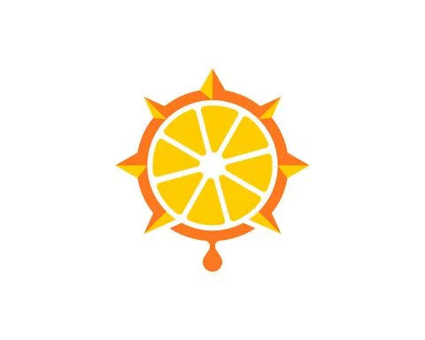 Orange in the compass logo Stock Illustration
