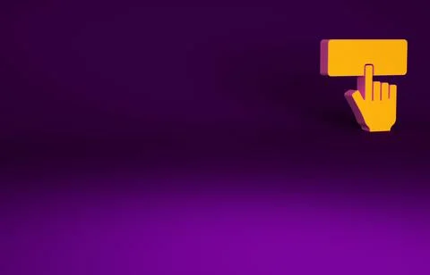 Orange Computer keyboard icon isolated on purple background. PC component sig Stock-Illustration