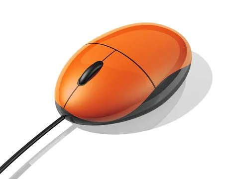 Orange computer mouse 3D orange computer mouse isolated on white Copyright... Stock Photos