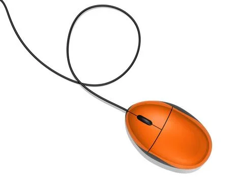 Orange computer mouse 3D orange computer mouse isolated on white Copyright... Stock Photos