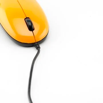 Orange computer mouse 스톡 사진