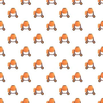 Orange concrete mixer construction pattern background Illustrazione stock