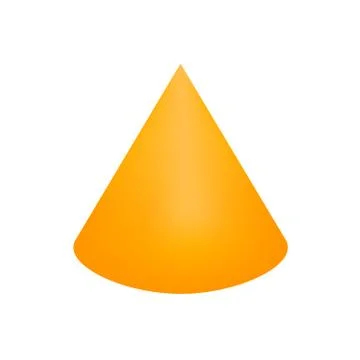 Orange cone basic simple 3d shapes isolated on white background, geometric co Stock Illustration