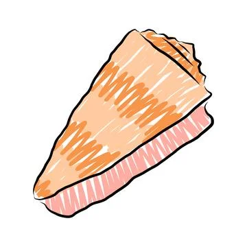 Orange cone sea shell with pink aperture vector illustration Stock Illustration