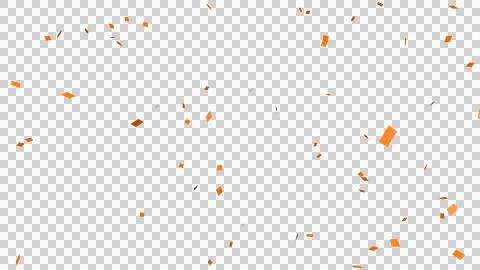 Orange confetti over transparent background. 3D render. Stock Illustration