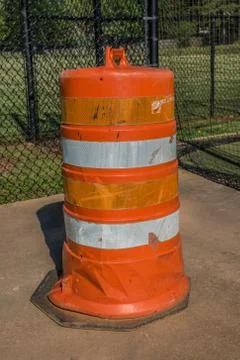 Orange construction barrel Stock Photos