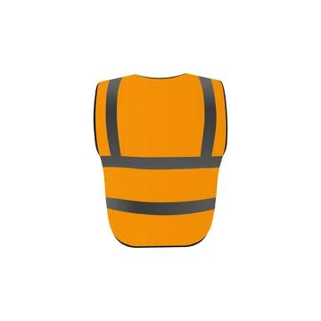 Orange construction worker vest, back view. Safety vest with black tape 3D Stock Illustration