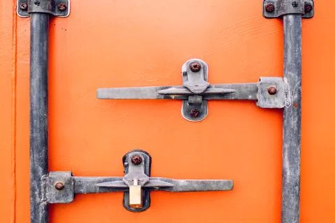 Orange Container Door Stock Photos