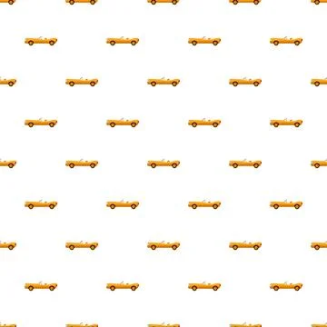Orange convertible car pattern seamless background design Stock Illustration