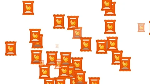Orange Cookie Snack Bag Icon animation on white background Vidéo 337333921