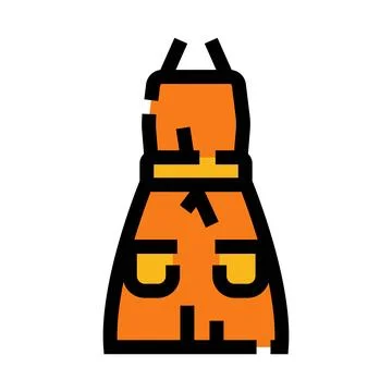 Orange cooking apron icon for kitchen use Stock Illustration