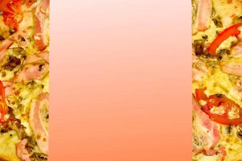 Orange copy space with delicious pizza by side Illustrazione stock